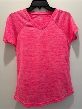 RBX Hot Pink Heather V-Neck Short Sleeve Active Tee